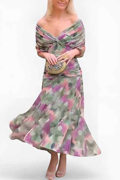 Alondra | Vestido Largo con Estampado Floral y Escote en V