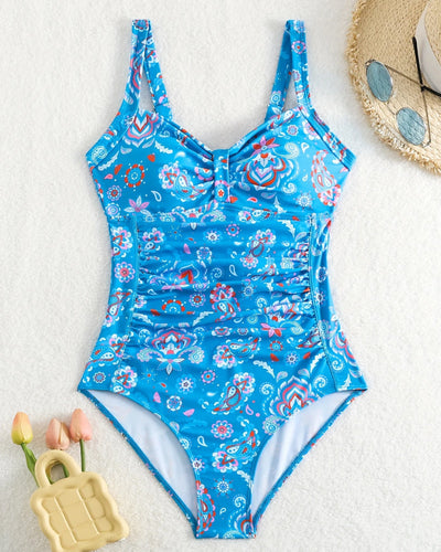 Conjunto de Vestido Floral Plisado