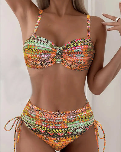 Conjunto de Bikini Sexy Étnico con Diseño
