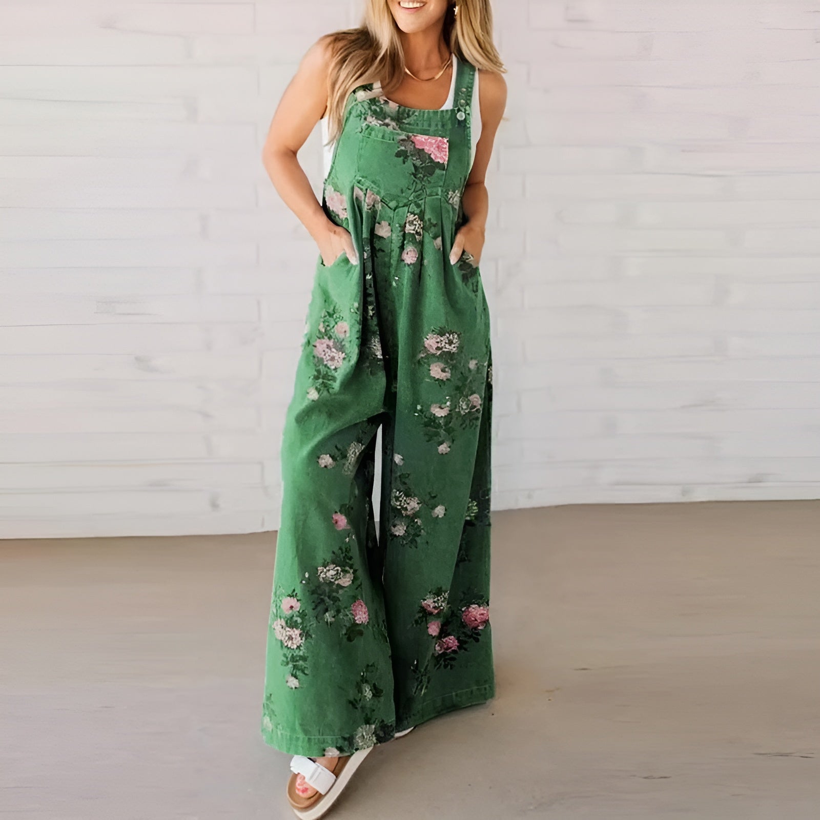 Verde con flores / 4XL