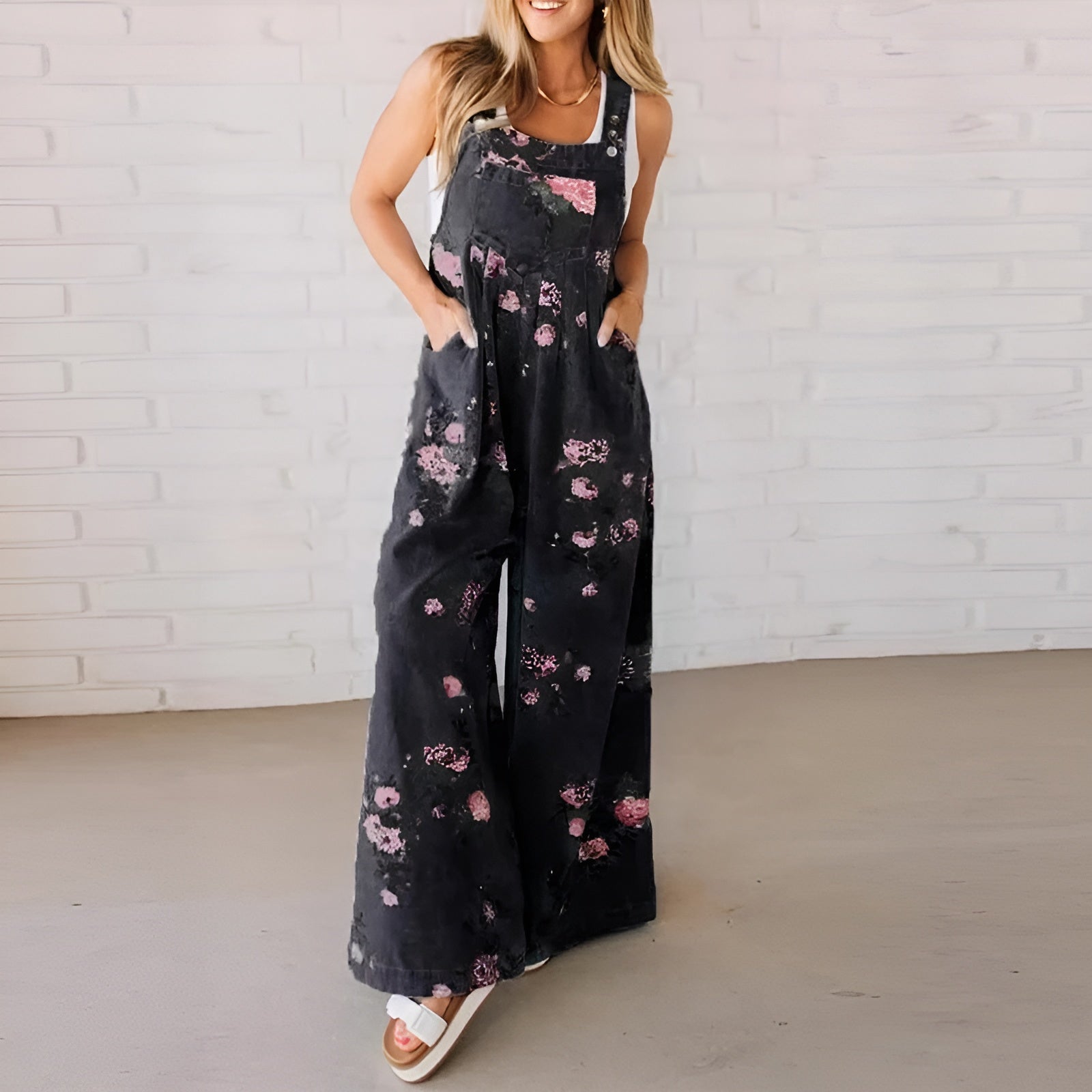 Negro con flores (casi agotado) / 4XL