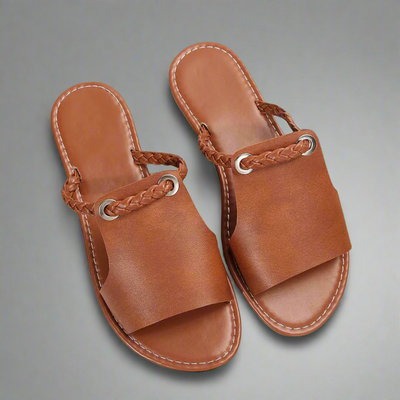 Katelina | Sandalias planas hechas a mano de material premium