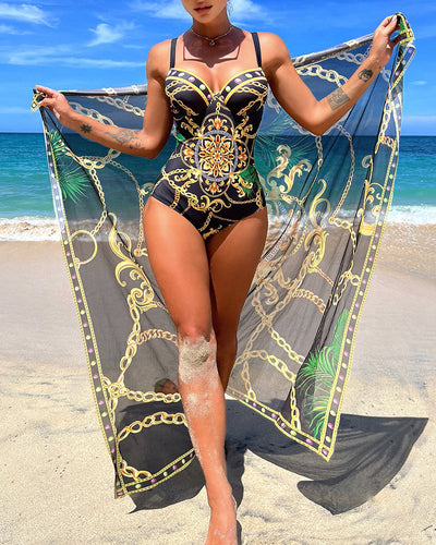 Darius – Traje de baño combinado con efecto push-up y falda de playa a juego