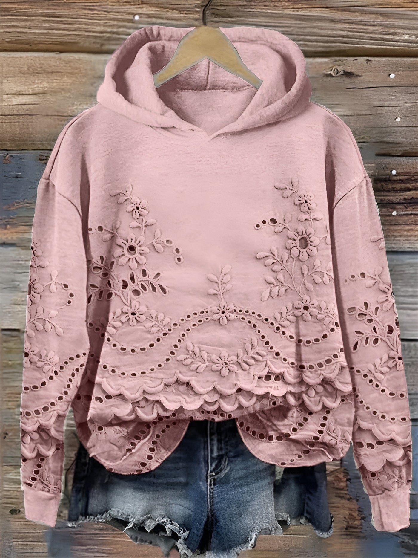 Jimena | Sudadera con capucha y bordado floral
