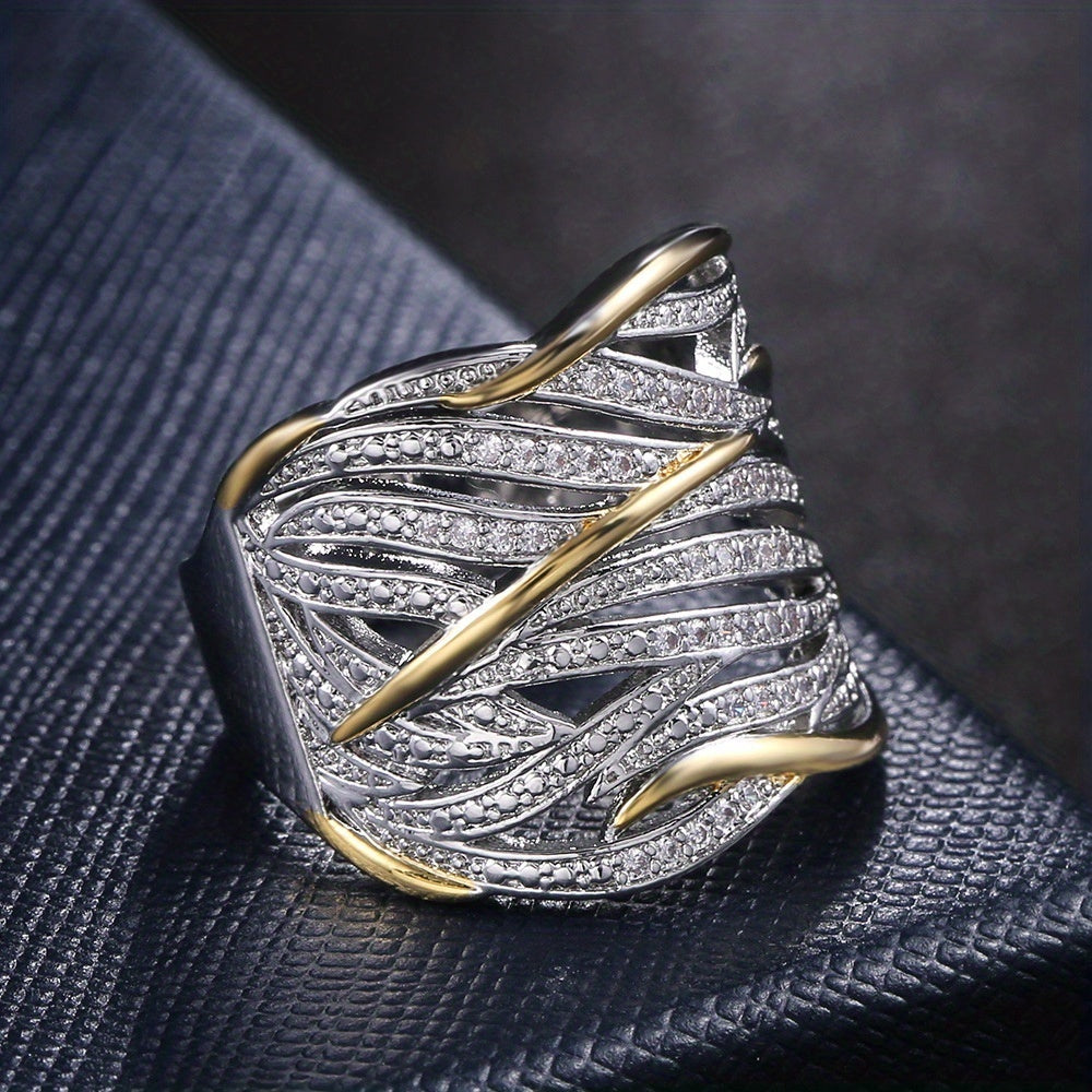Anillo retorcido elegante de múltiples capas