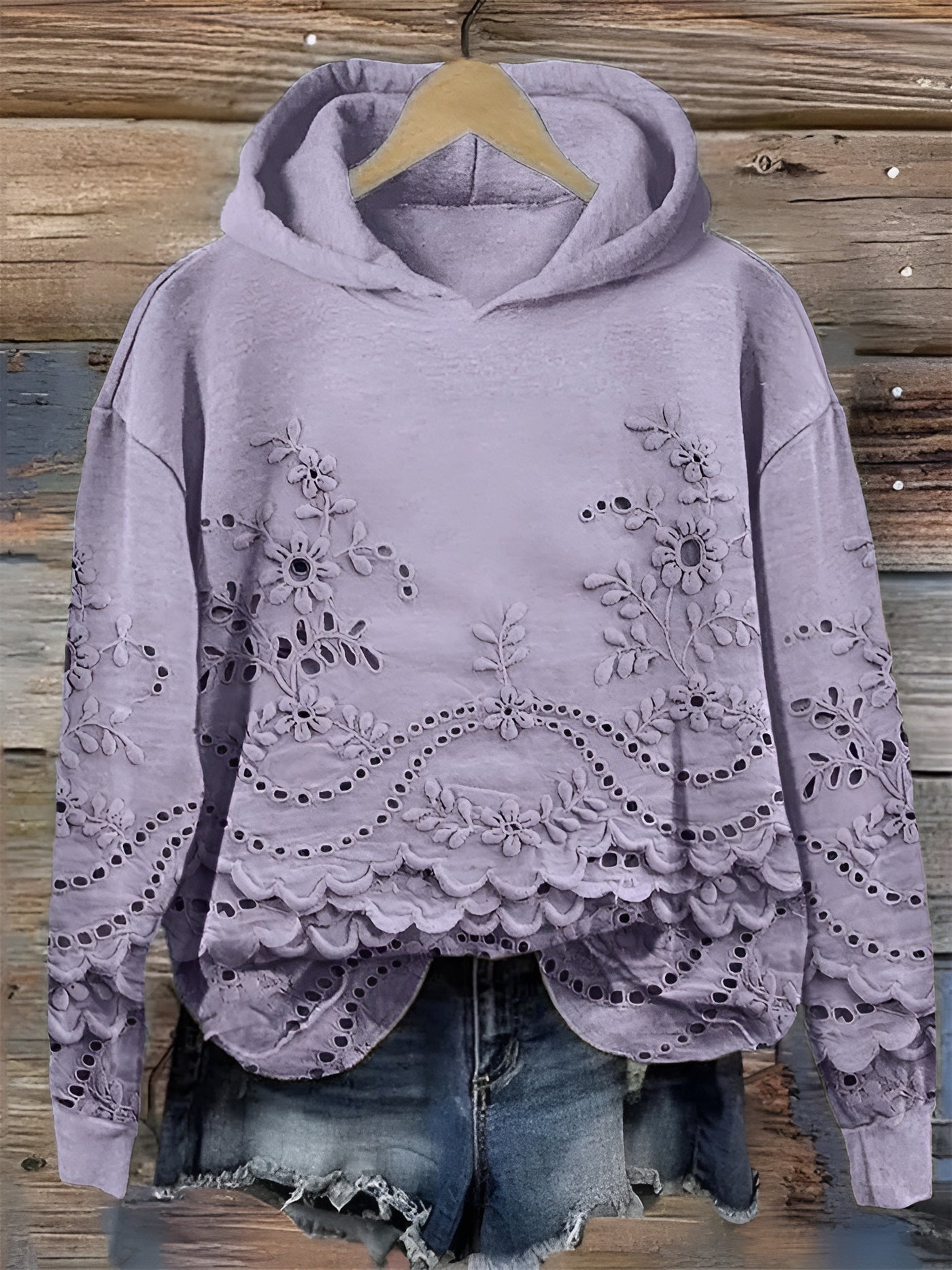 Jimena | Sudadera con capucha y bordado floral