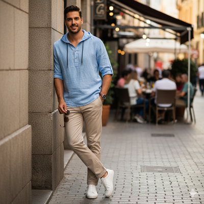 Andrés – Camisa Elegante de Manga Larga con Capucha