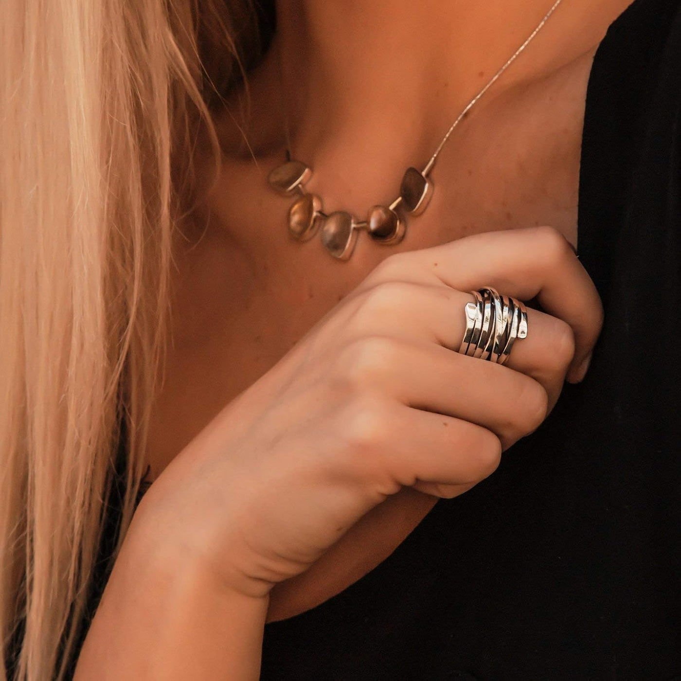Bliss - Anillo de Plata Grueso Vintage