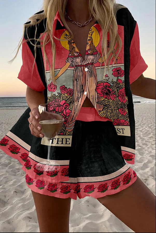 Yseline™ | Conjunto corto en lino virgen rosa