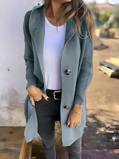 Alba™ | Suave y larga chaqueta de punto que te abraza