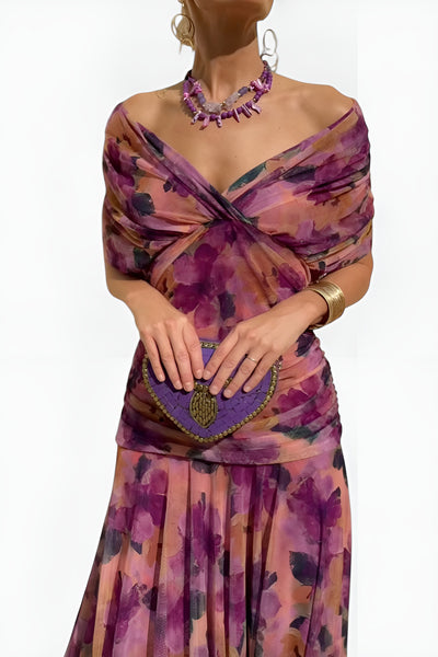 Alondra | Vestido Largo con Estampado Floral y Escote en V