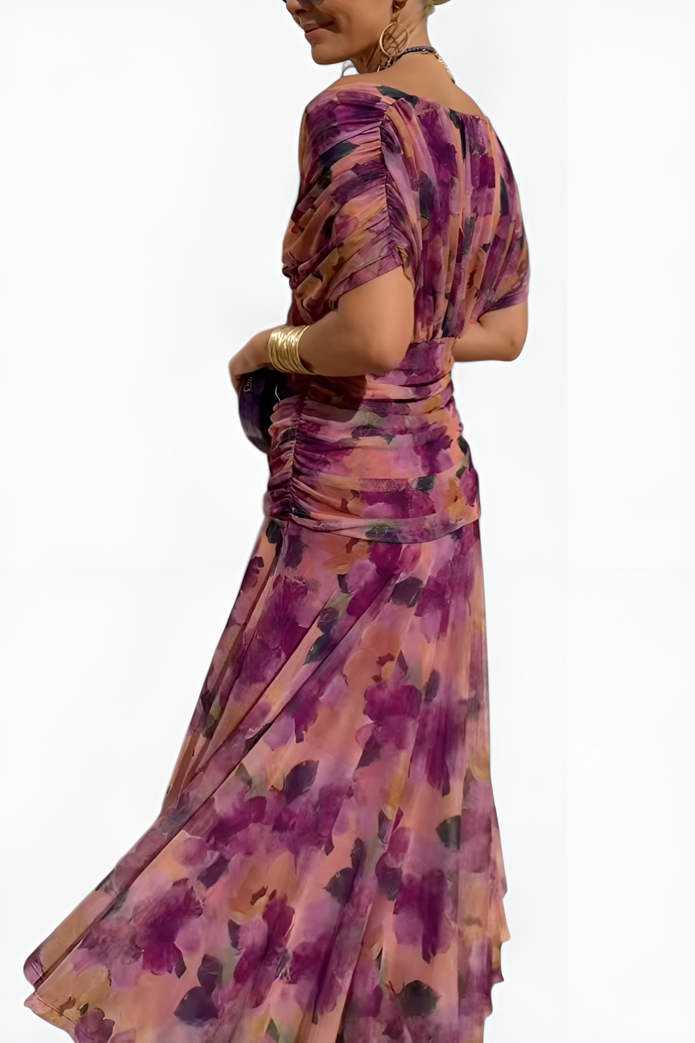 Alondra | Vestido Largo con Estampado Floral y Escote en V