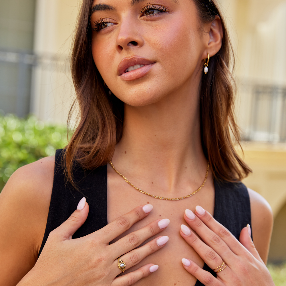 Royal - Anillo vintage de perlas