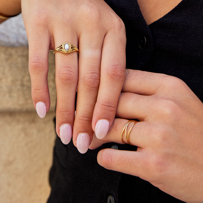 Royal - Anillo vintage de perlas