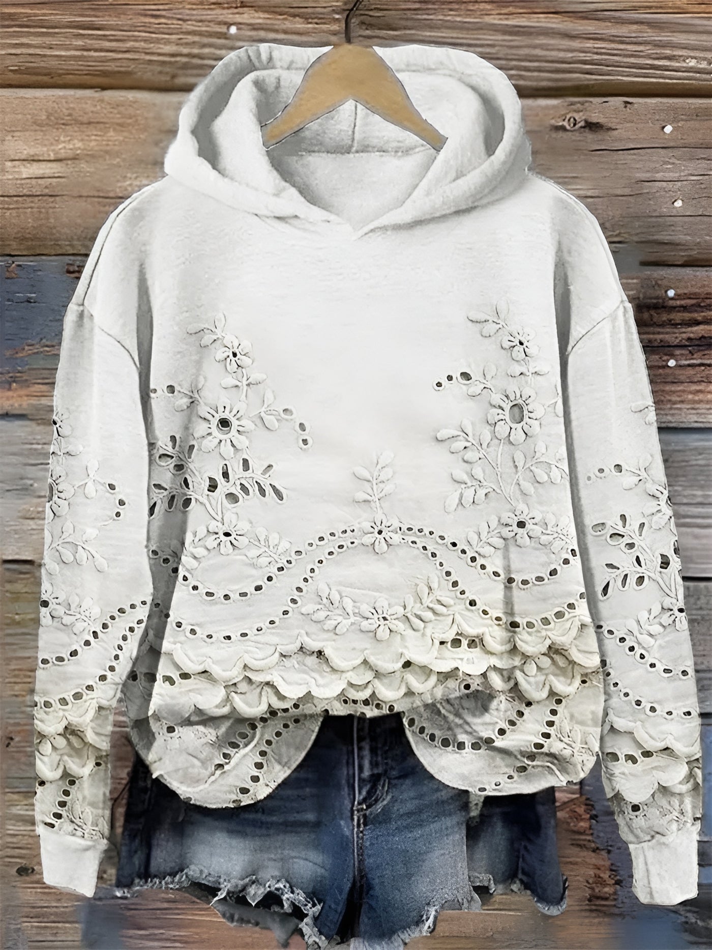 Jimena | Sudadera con capucha y bordado floral