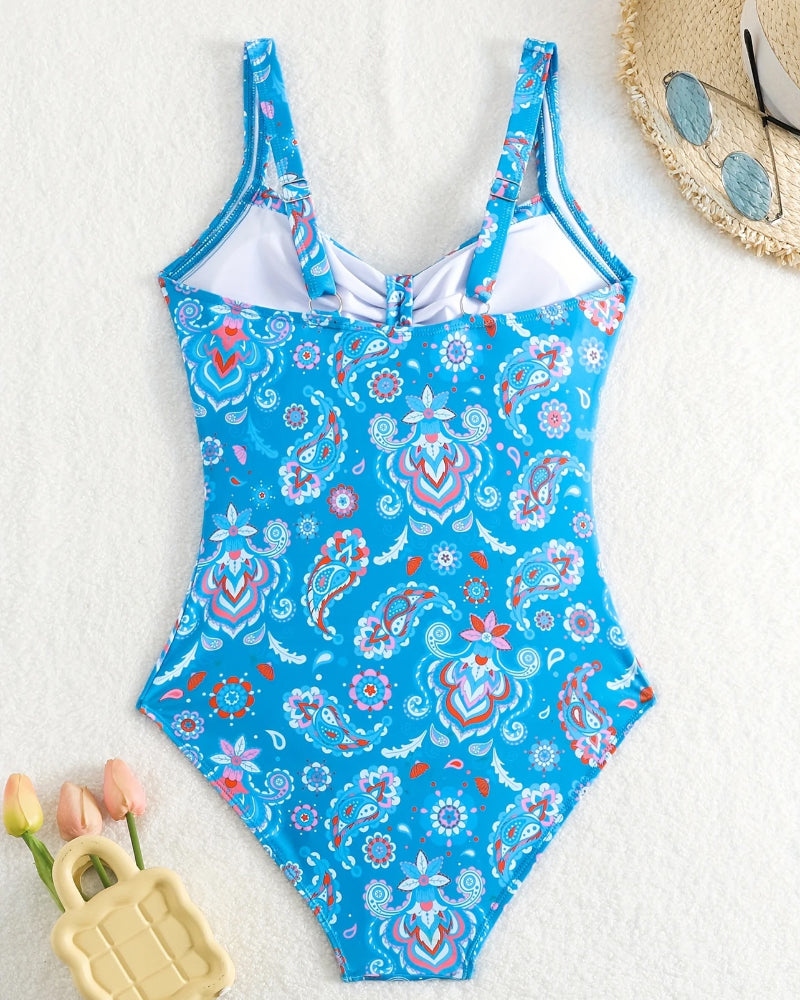 Conjunto de Vestido Floral Plisado