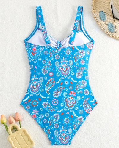 Conjunto de Vestido Floral Plisado