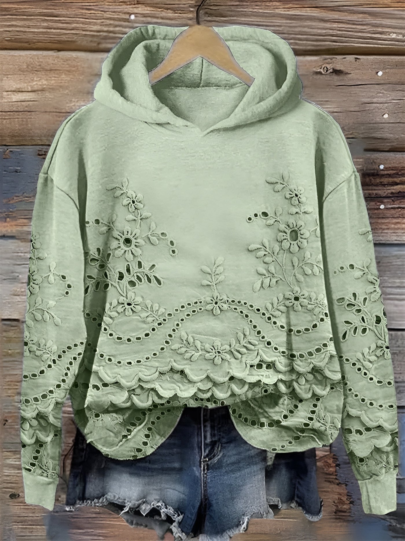 Jimena | Sudadera con capucha y bordado floral