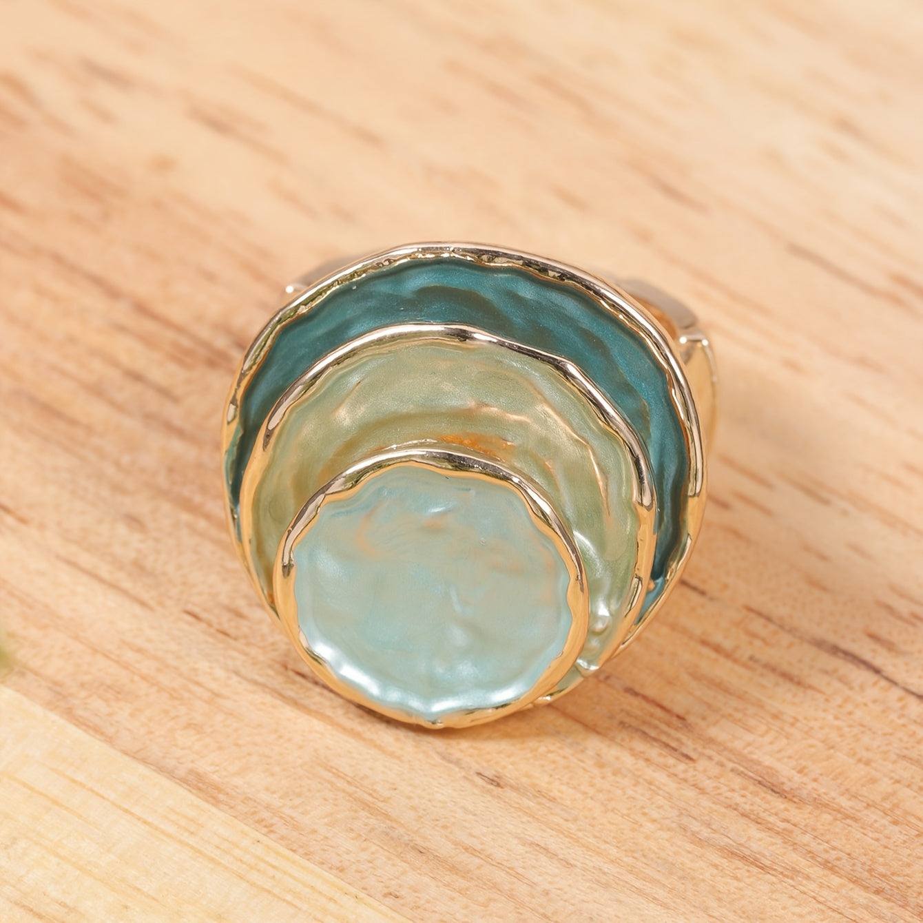 Anillo de Esmalte Boho de Tres Capas