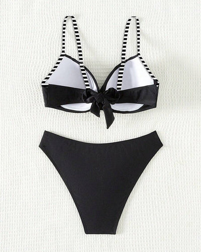 Bikini Sexy a Rayas de Contraste
