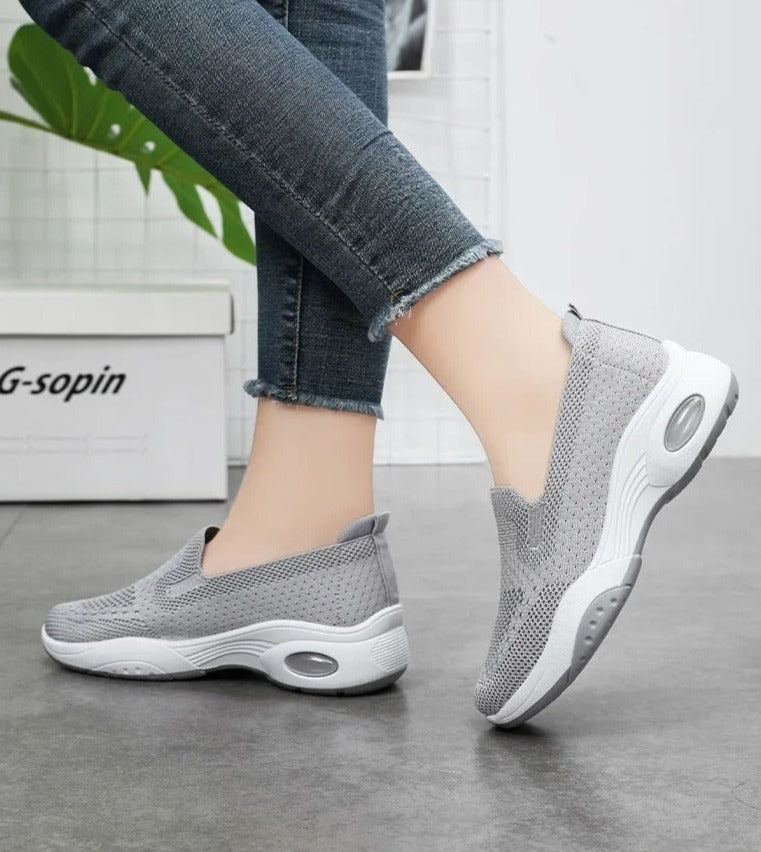 Gitte - Zapatillas Slip-On Tejidas Ortopédicas Transpirables