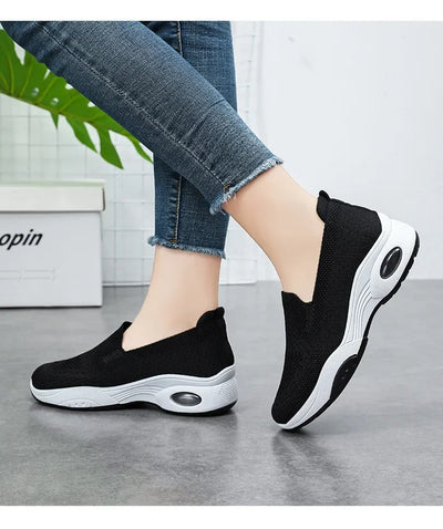 Gitte - Zapatillas Slip-On Tejidas Ortopédicas Transpirables