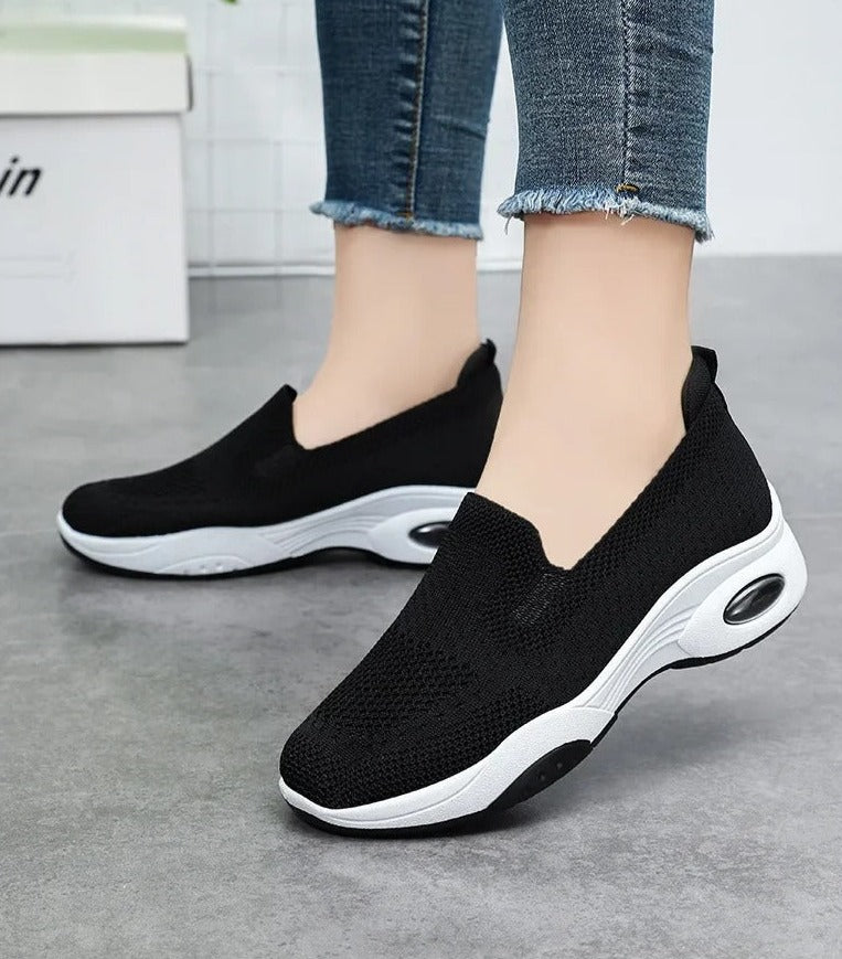 Gitte - Zapatillas Slip-On Tejidas Ortopédicas Transpirables