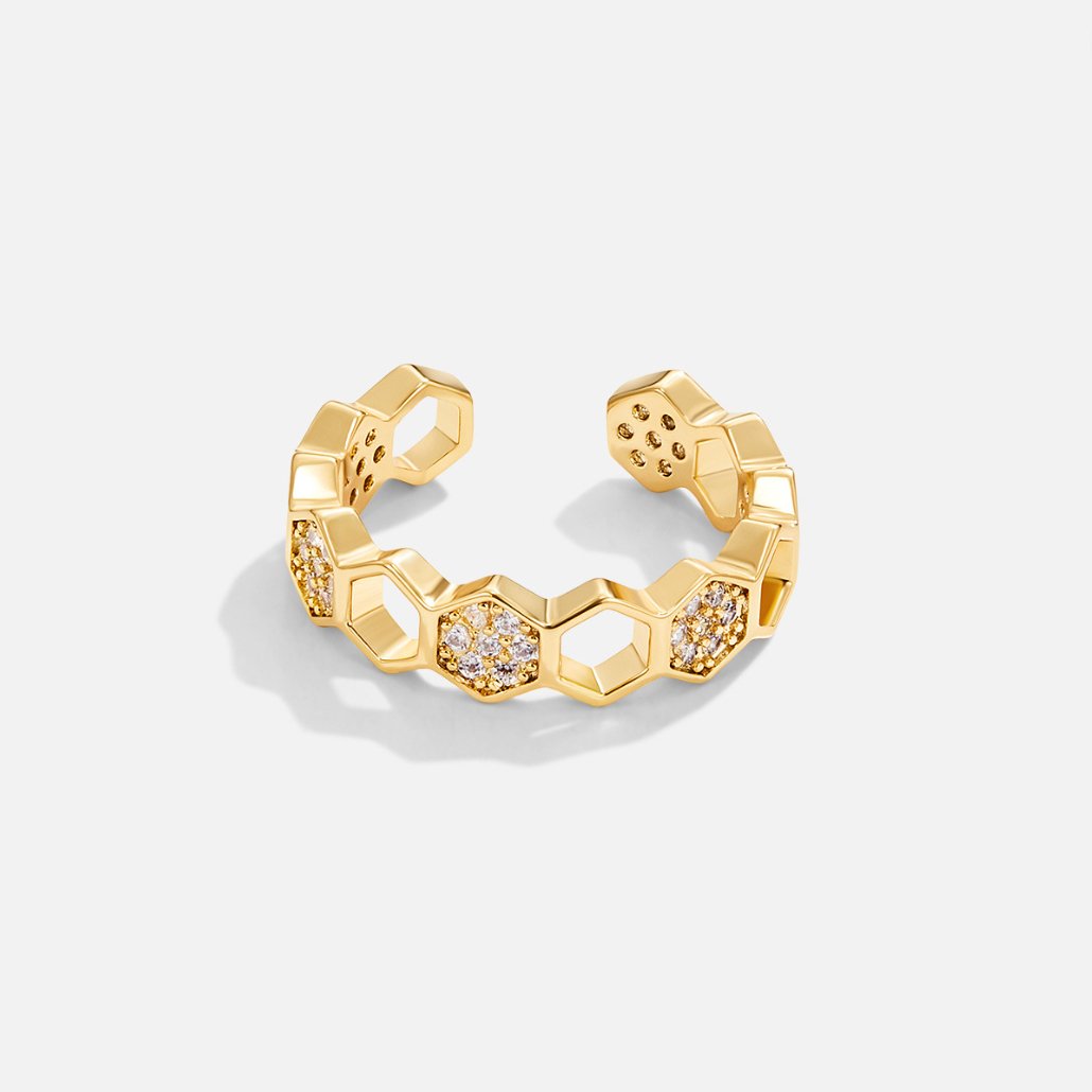 Abeille - Anillo de oro y cristal