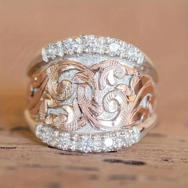 Anillo Vintage de Plata & Rosa