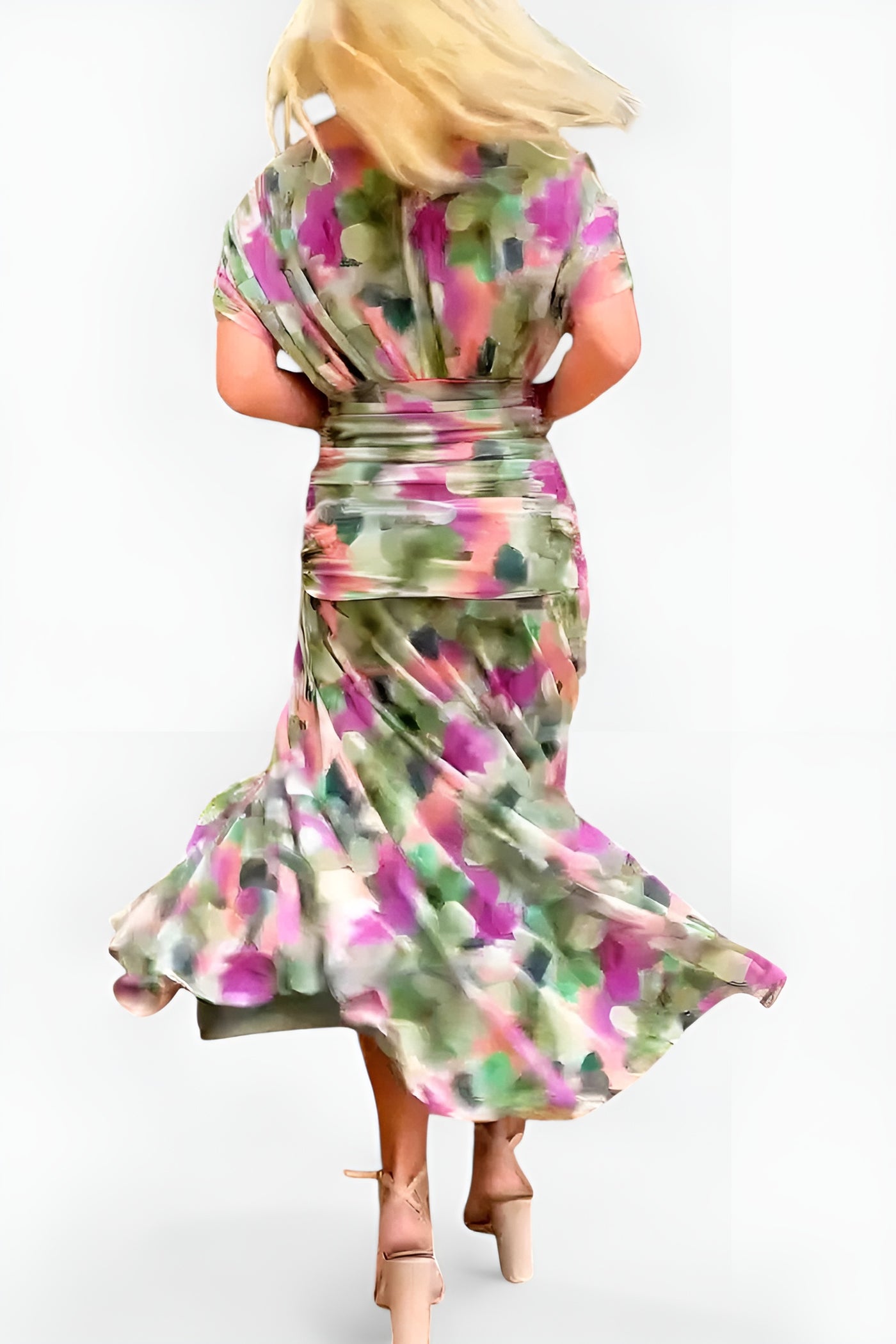 Alondra | Vestido Largo con Estampado Floral y Escote en V