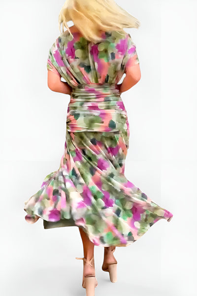 Alondra | Vestido Largo con Estampado Floral y Escote en V