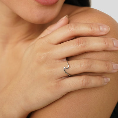 Anillo Ondulado de Plata Imari