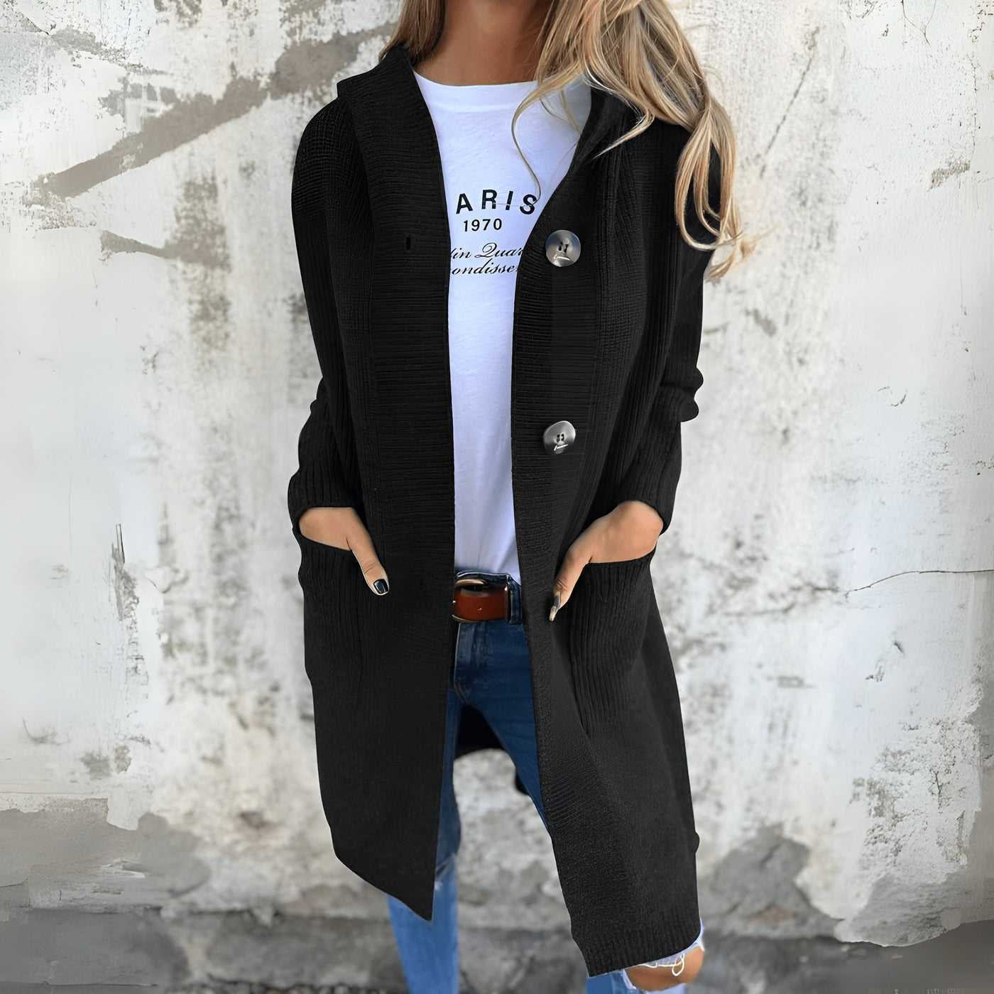 Alba™ | Suave y larga chaqueta de punto que te abraza