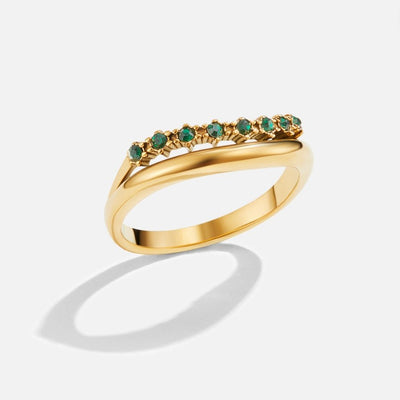 Mary - Anillo apilado en verde esmeralda