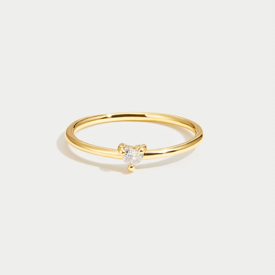 Amor - Anillo en forma de corazón de cristal