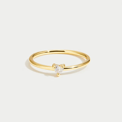 Amor - Anillo en forma de corazón de cristal