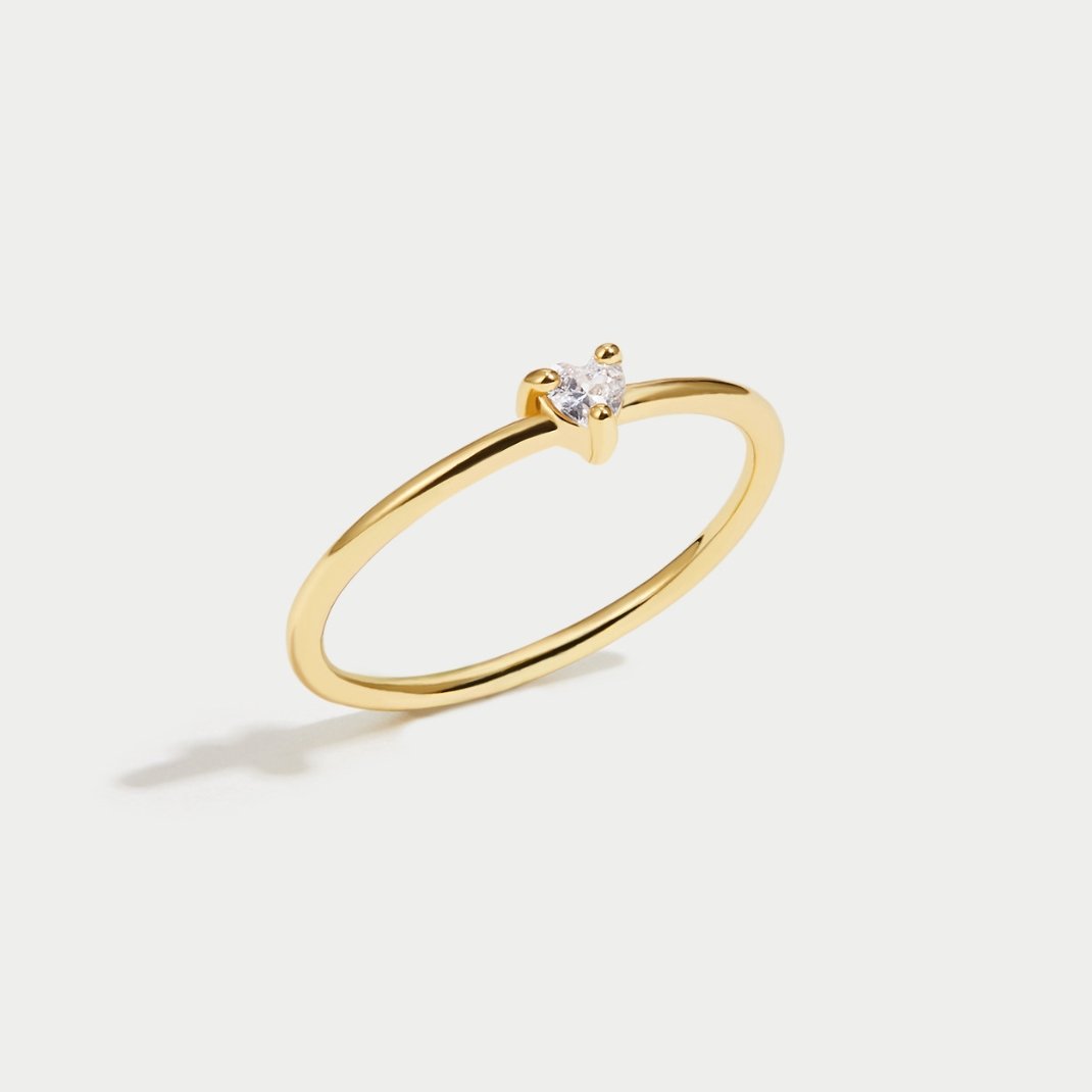 Amor - Anillo en forma de corazón de cristal