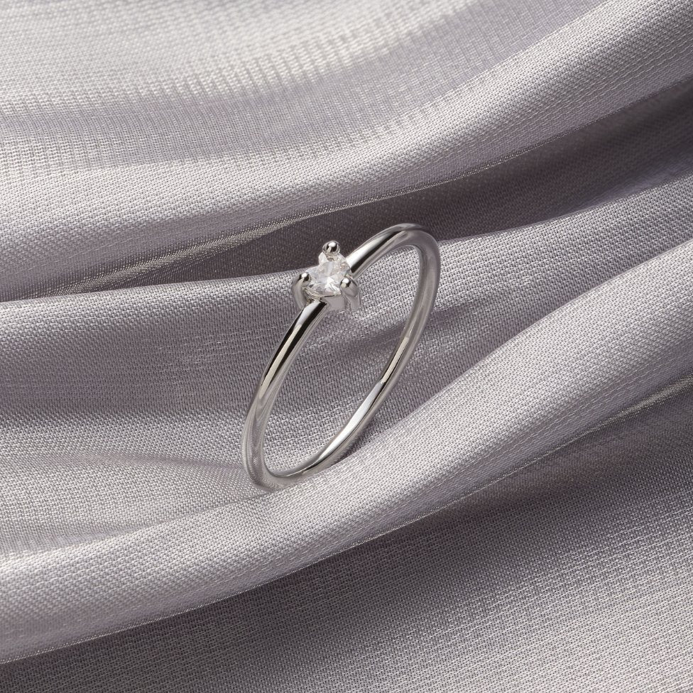 Anillo de cristal en forma de corazón 'Kleine Liebe'