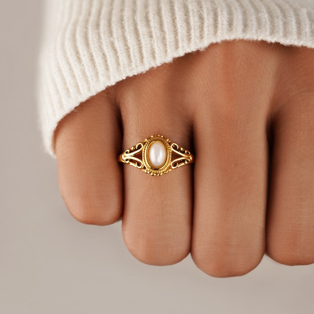 Anillo Vintage Real en Perla
