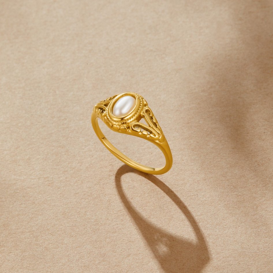 Anillo Vintage Real en Perla