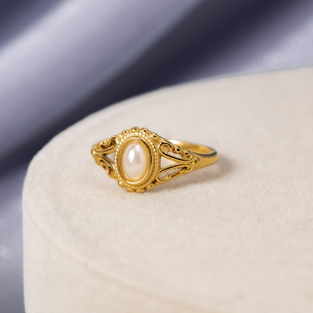Anillo Vintage Real en Perla