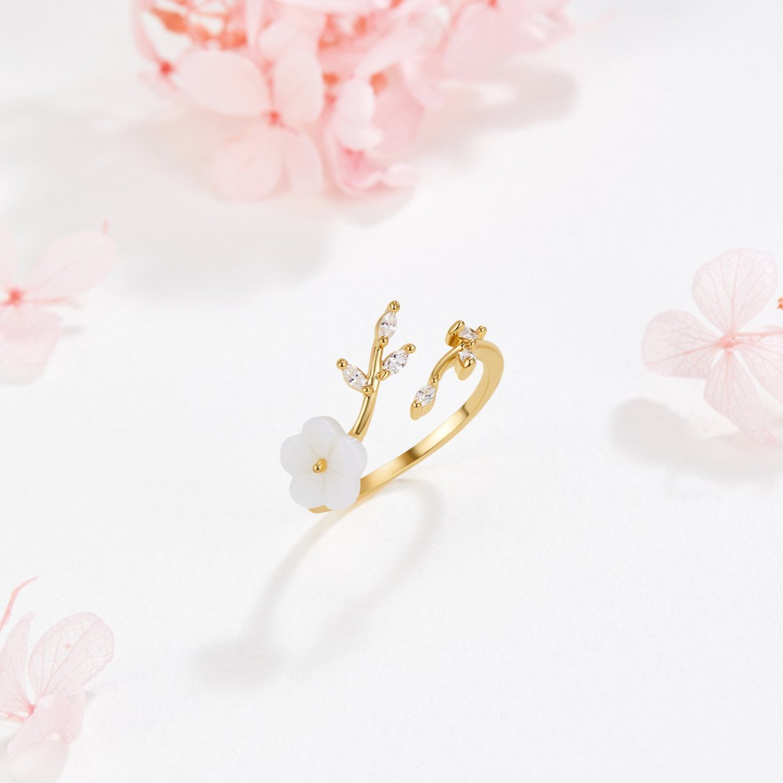 Rise - Anillo de flores blancas