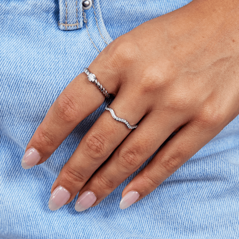 Anillo Zenya de cristal y plata